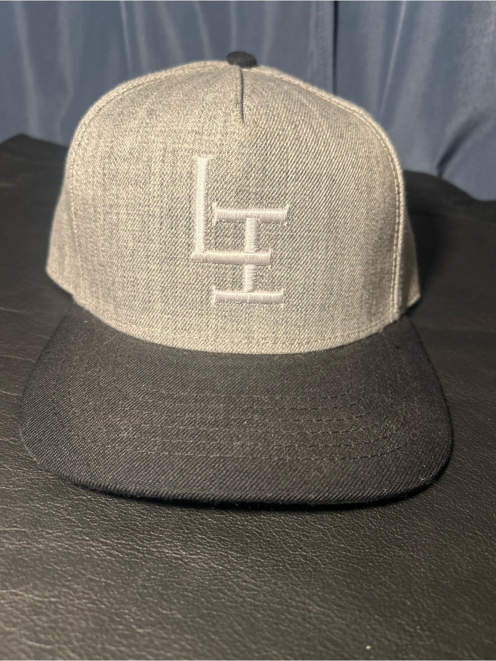 🔥3/$8- OTTO LI- Long Island- Two-Tone Gray and Black Flat Brim Hat